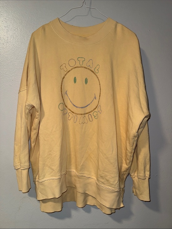 aerie Sweaters - aerie Yellow Crewneck Smiley Pullover